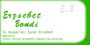 erzsebet bondi business card